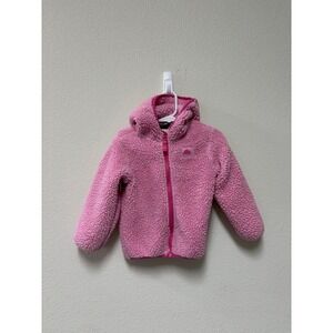 Snozu Pink Sherpa Fleece Hooded Jacket Girls 24M Full Zip Outerwear Coat